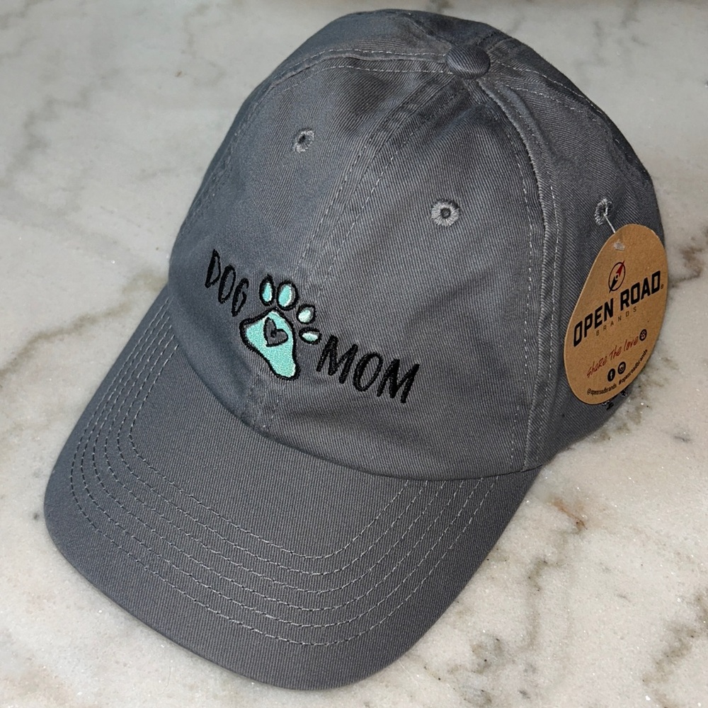 Dog Mom Baseball Cap Women -Open Road- 100% Cotton One Size Gray New with tags - Picture 3 of 9